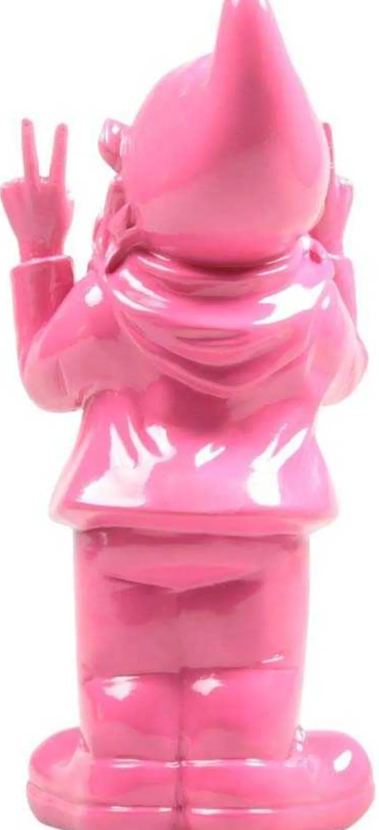 Nain de jardin en résine 13 x 11 x 31 cm Peace (Fuschia)