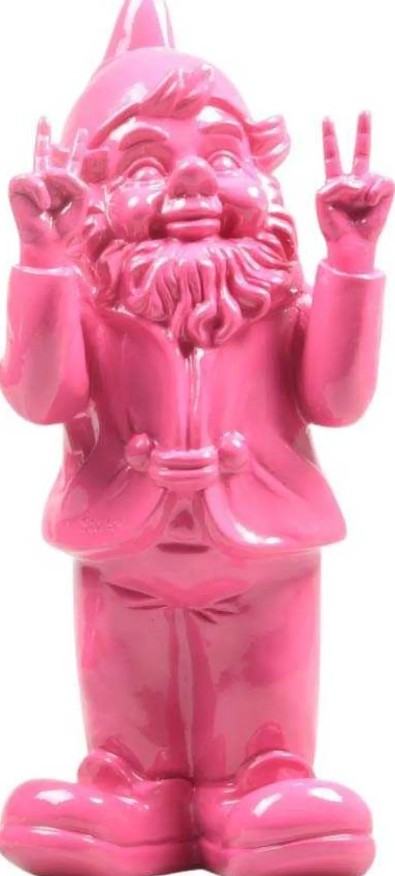 Nain de jardin en résine 13 x 11 x 31 cm Peace (Fuschia)