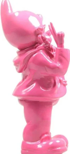 Nain de jardin en résine 13 x 11 x 31 cm Peace (Fuschia)