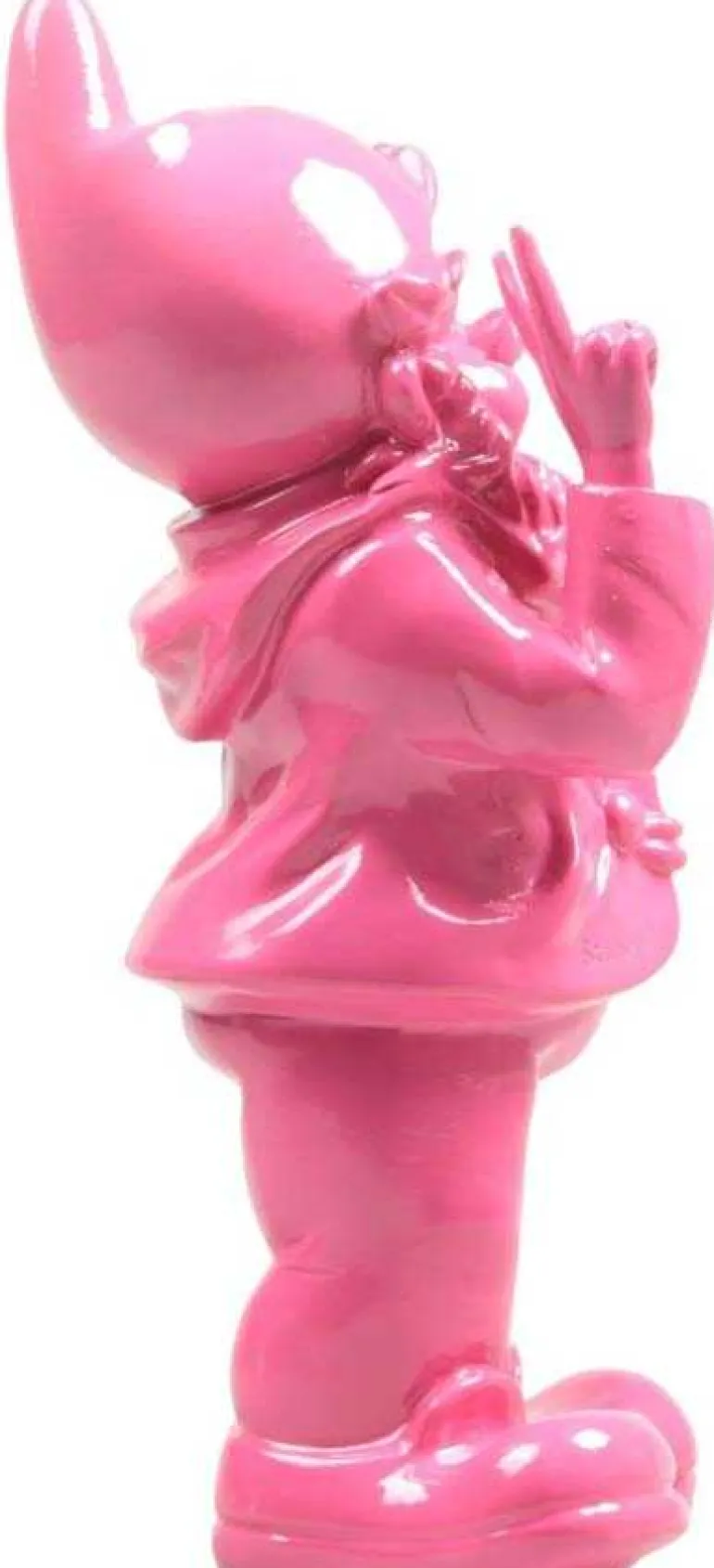 Nain de jardin en résine 13 x 11 x 31 cm Peace (Fuschia)
