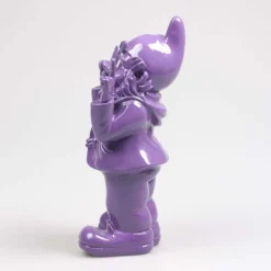 Nain de jardin en résine 13 x 11 x 31 cm Peace (Violet)