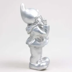 Nain de jardin en résine 13 x 11 x 31 cm Peace (Argent)