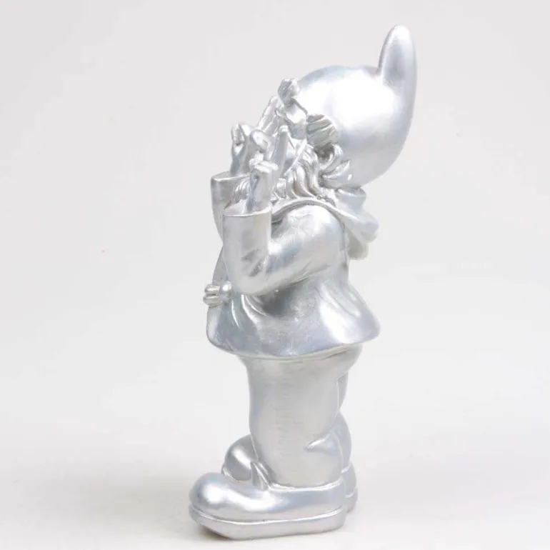 Nain de jardin en résine 13 x 11 x 31 cm Peace (Argent)