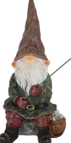 Nain de jardin pêcheur en résine 25 cm