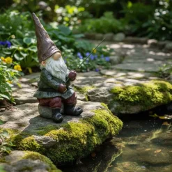 Nain de jardin pêcheur en résine 25 cm