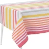 Nappe enduite à rayures multicolores (Carrée)