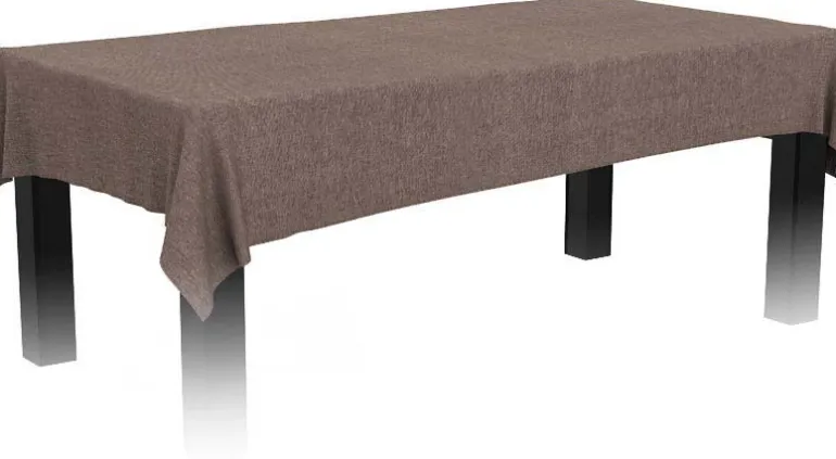 Nappe rectangulaire effet lin imperméable 260 x 170 cm (Taupe)