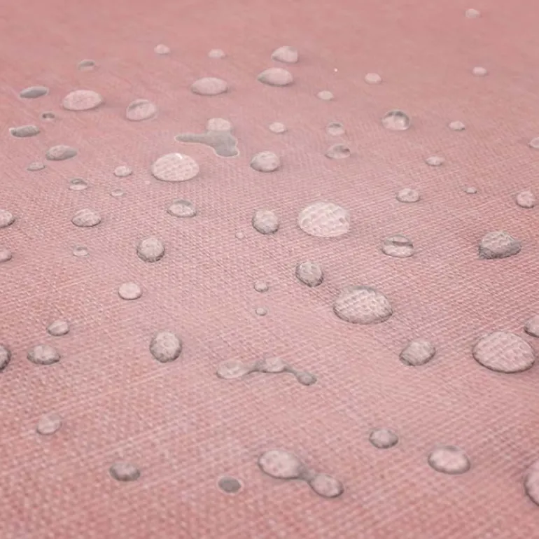 Nappe rectangulaire effet lin imperméable 260 x 170 cm (Rose)