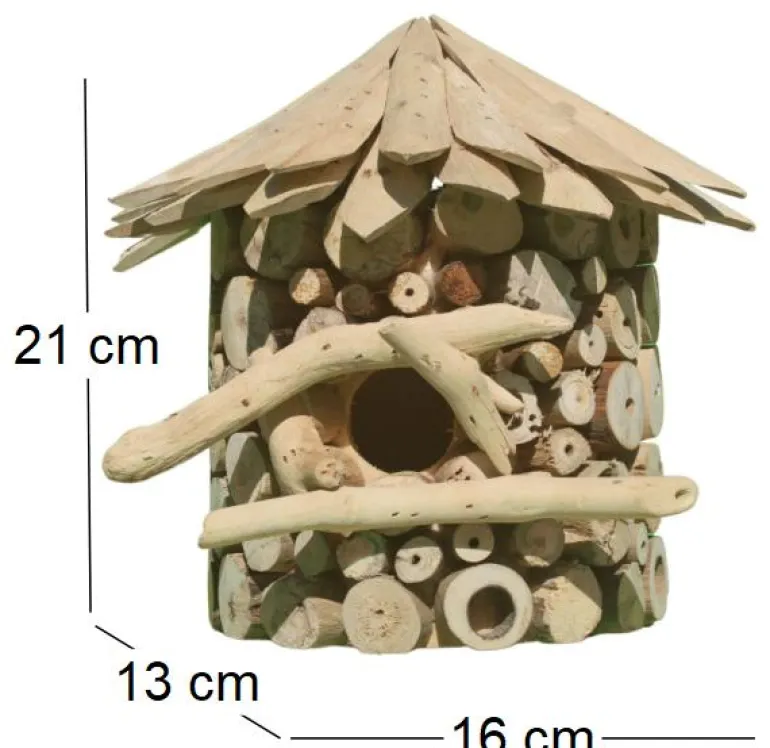 Nichoir demi-rond en bois d'albésia à accorcher