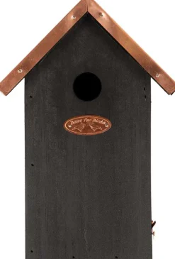 Nichoir à oiseaux en pin et cuivre (Mésange bleue)