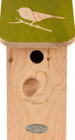Nichoir pour mésange bleue en pin pochoir