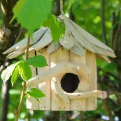 Nichoir rond en bois d'albésia (20 x 18 cm)