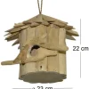 Nichoir rond en bois d'albésia (23 x 22 cm)