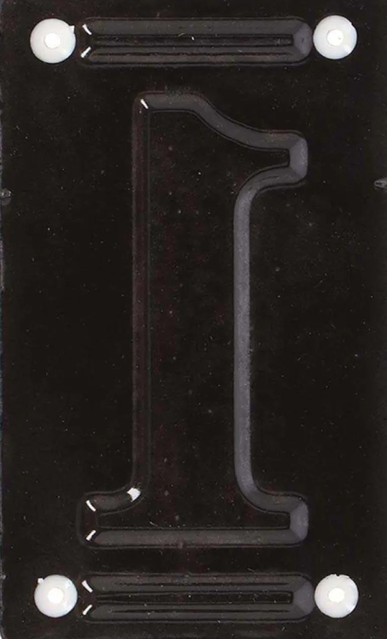 Numéro de maison en fer émaillé (Chiffre 1)