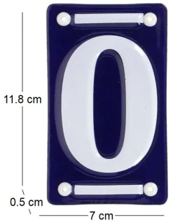 Numéro de maison en fer émaillé (Chiffre 0)