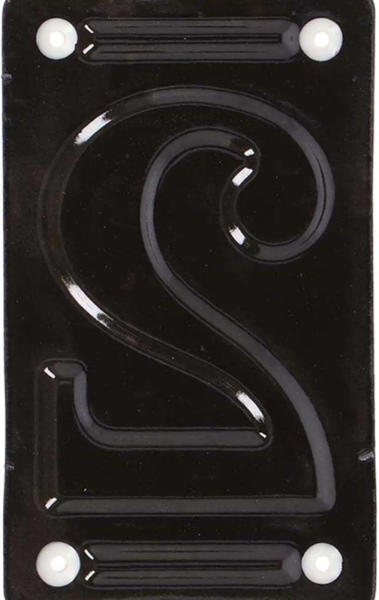Numéro de maison en fer émaillé (Chiffre 2)
