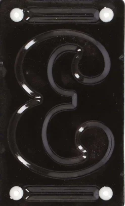 Numéro de maison en fer émaillé (Chiffre 3)