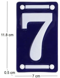 Numéro de maison en fer émaillé (Chiffre 7)