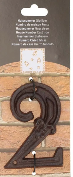 Numéro de maison en fonte (Chiffre 2)
