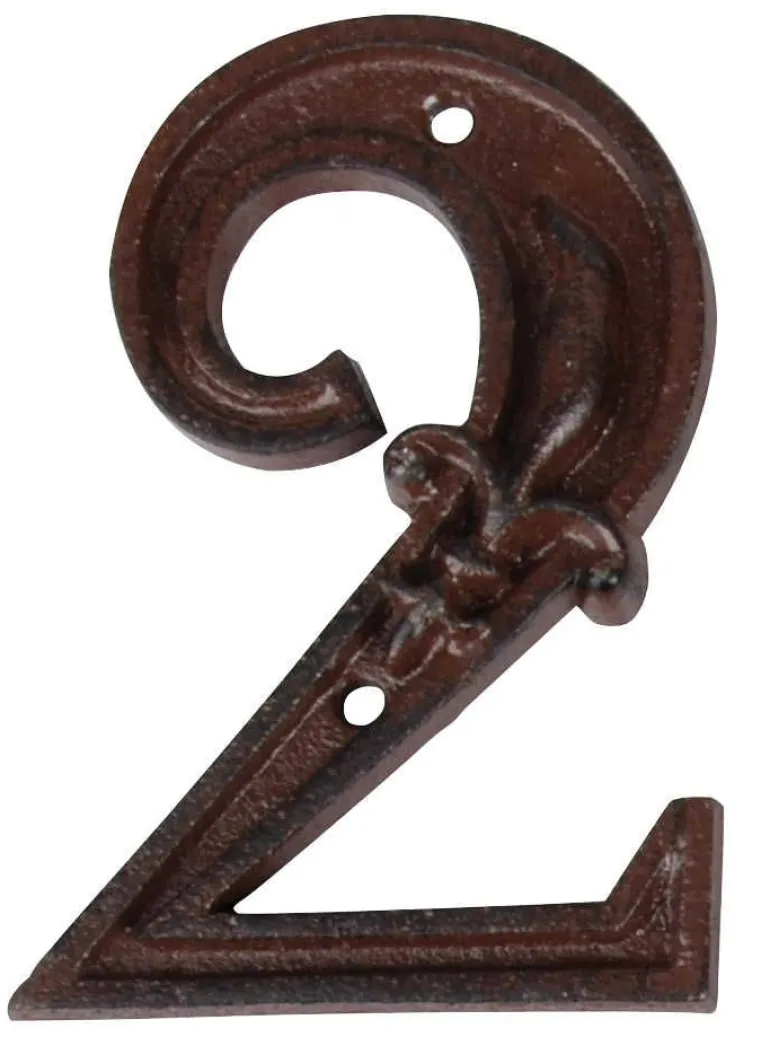 Numéro de maison en fonte (Chiffre 2)