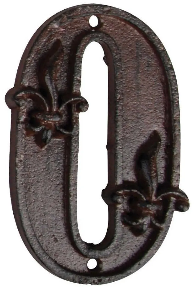 Numéro de maison en fonte (Chiffre 0)