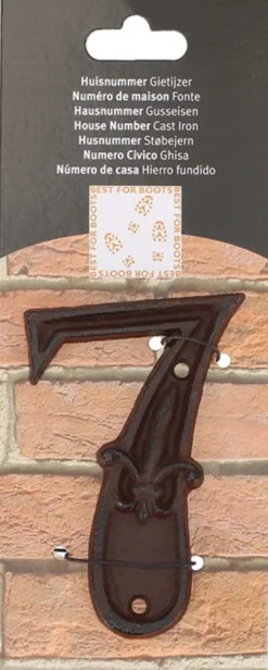 Numéro de maison en fonte (Chiffre 7)