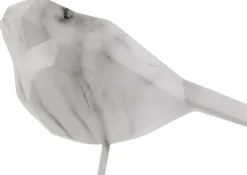 Oiseau en résine blanc effet marbre Origami (Petit modèle)