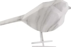 Oiseau en résine blanc effet marbre Origami (Petit modèle)