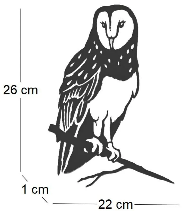 Oiseau sur pique chouette effraie en acier corten