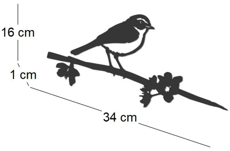 Oiseau sur pique pouillot des canaris en acier corten