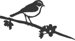 Oiseau sur pique pouillot des canaris en acier corten