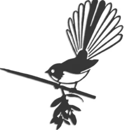 Oiseau sur pique rhipidura en acier corten