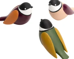 Oiseaux colorés à poser en polyérsine (Lot de 3)