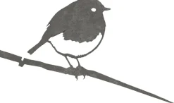 Oiseaux à planter mini rouge -gorge en acier corten (Lot de 3)