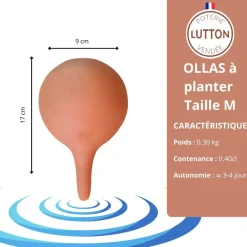 Ollas à planter en argile Medium (Naturel)