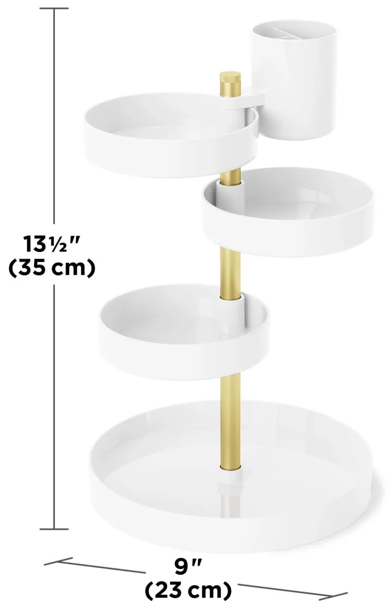 Organisateur de salle de bain 5 plateaux rotatifs Pirouette