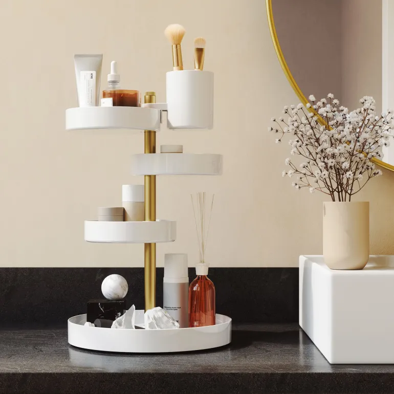 Organisateur de salle de bain 5 plateaux rotatifs Pirouette