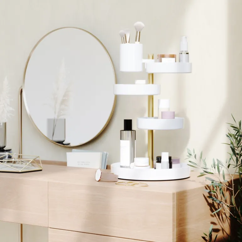 Organisateur de salle de bain 5 plateaux rotatifs Pirouette