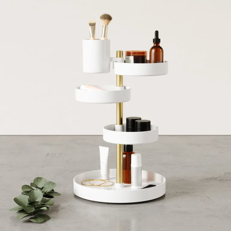 Organisateur de salle de bain 5 plateaux rotatifs Pirouette