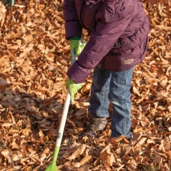 Outil de jardin pour enfant manche en bois (Râteau à feuilles)