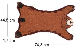 Paillasson animal en fibres de coco intérieur extérieur (Ours)