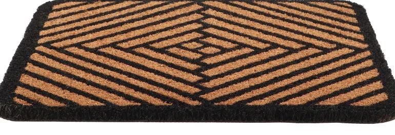 Paillasson carré en fibres de coco et caoutchouc 50 x 50 cm (Abstrait)