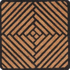 Paillasson carré en fibres de coco et caoutchouc 50 x 50 cm (Abstrait)
