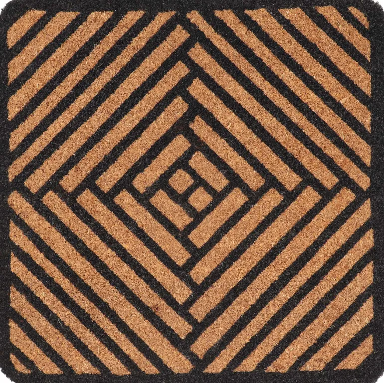 Paillasson carré en fibres de coco et caoutchouc 50 x 50 cm (Abstrait)