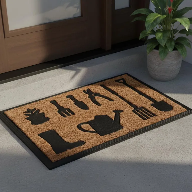 Paillasson coco et caoutchouc 60 x 40 cm (Outils de jardin)