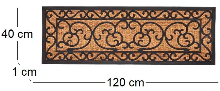 Paillasson en caoutchouc coco Arabesque XL