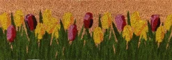 Paillasson en fibre de coco 75 x 25 cm Tulipes