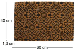 Paillasson en fibres de coco Arabesques 60 x 40 cm modèle aléatoire