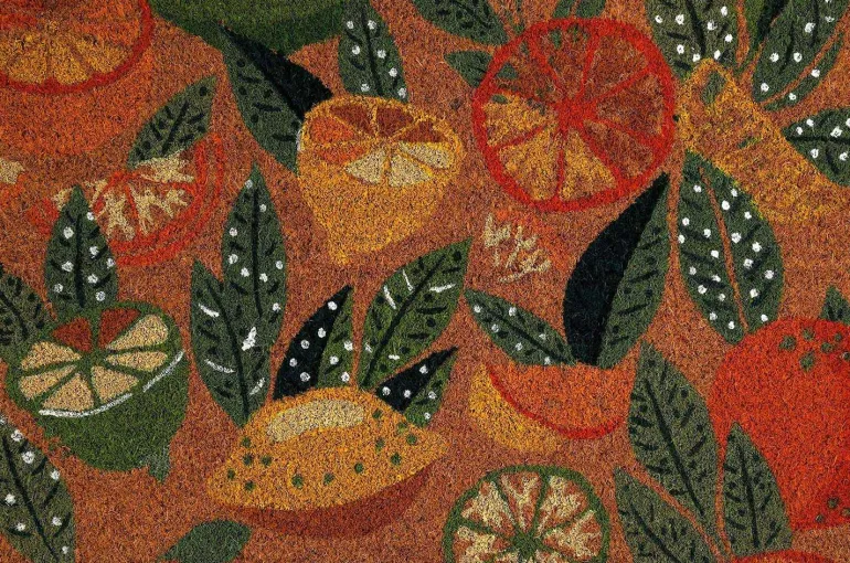 Paillasson en fibres de coco Agrumes 60 x 40 cm