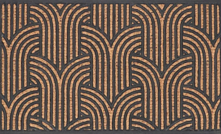 Paillasson en fibres de coco et caoutchouc avec motifs 75 x 45 cm (Art déco)